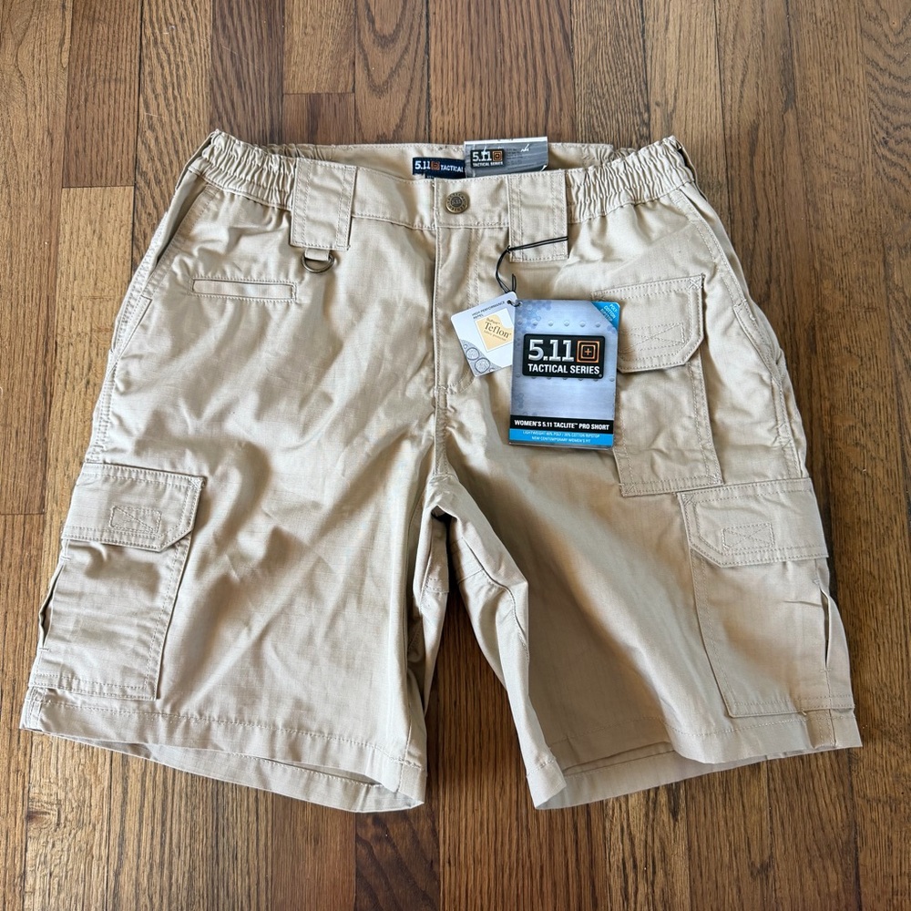 5.11 Tactical Women's Taclite Pro Short High Performance Repel Khaki Size 8
